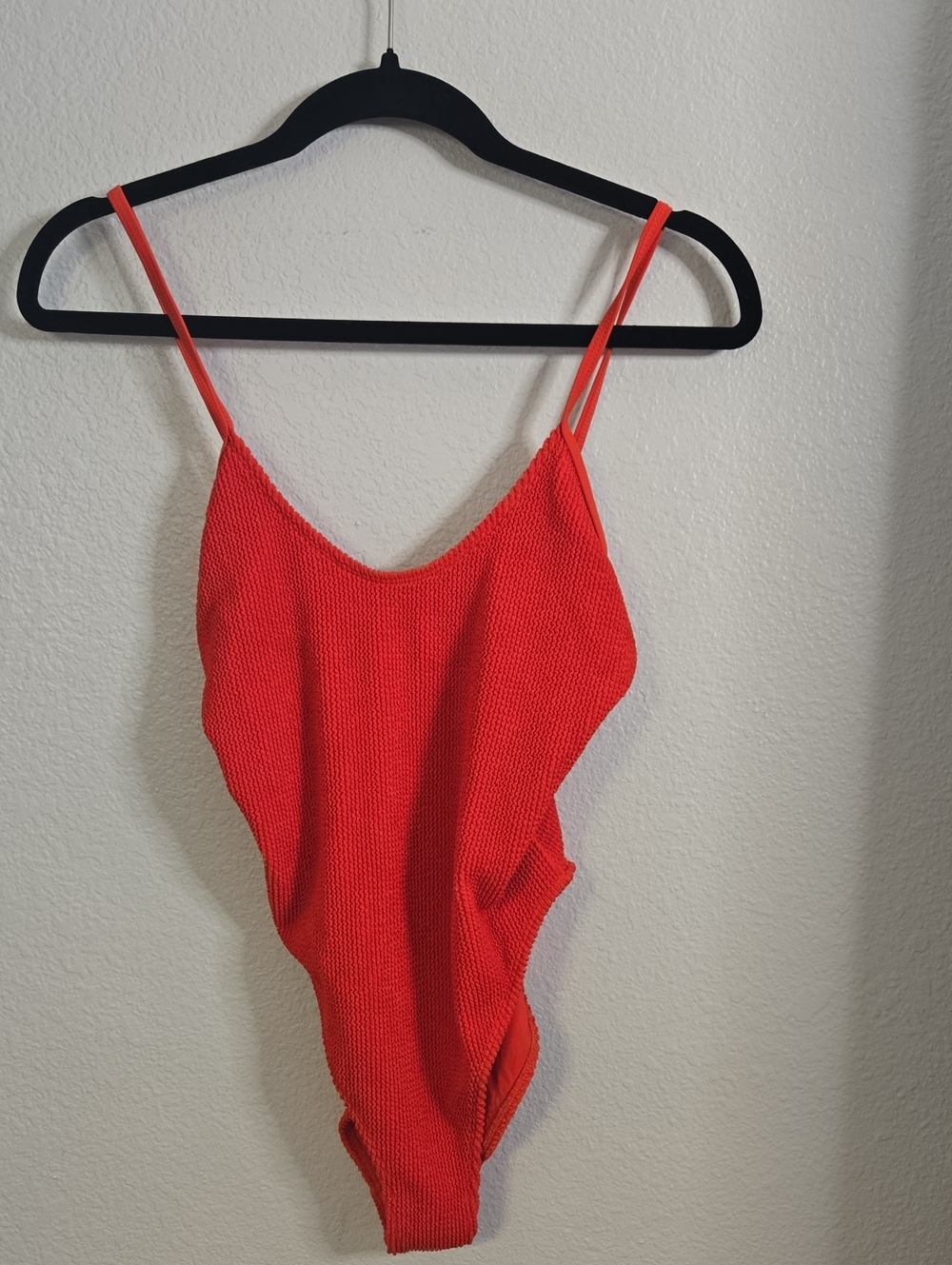 Good American Red Knit One-Piece Bodysuit